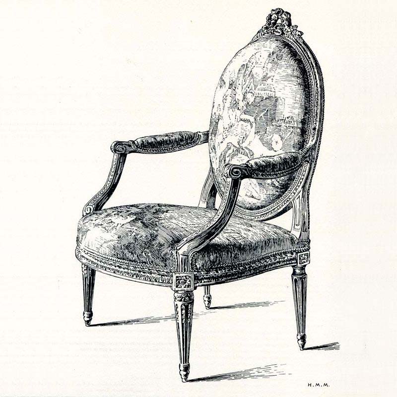 Esquisse fauteuil tapissier atelier helvétique